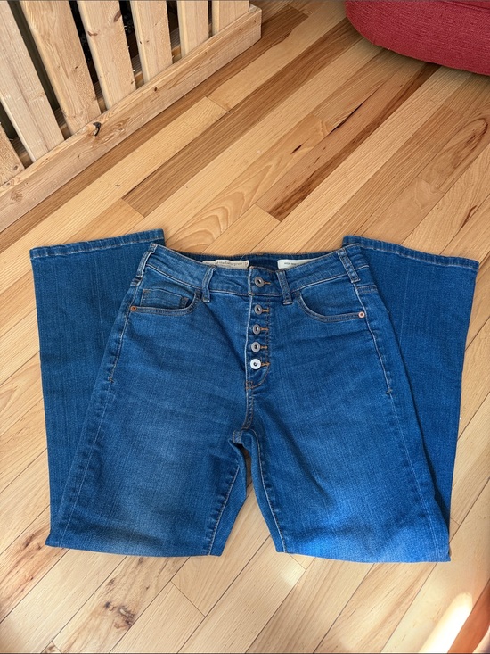 Pilcro and the Letterpress Denim - Pilcro and the Letterpress Deep Blue High-Rise Wide-Leg Jeans